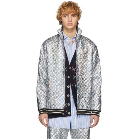 gucci silver jacket men|gucci technical jackets for men.